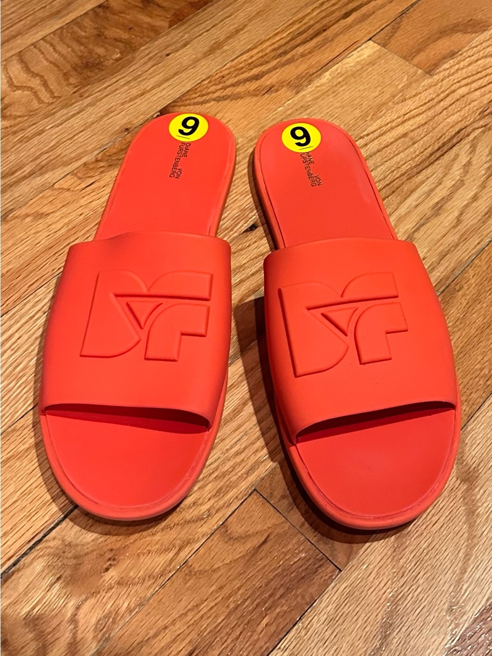 Diane Von Furstenberg Orange Slide Sandals